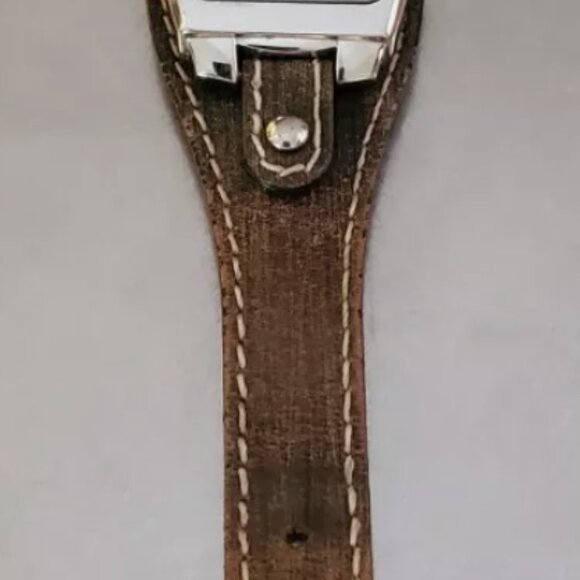 Relic by Fossil Womens watch zr55019 brown leather band silver case silver dial - Picture 5 of 12